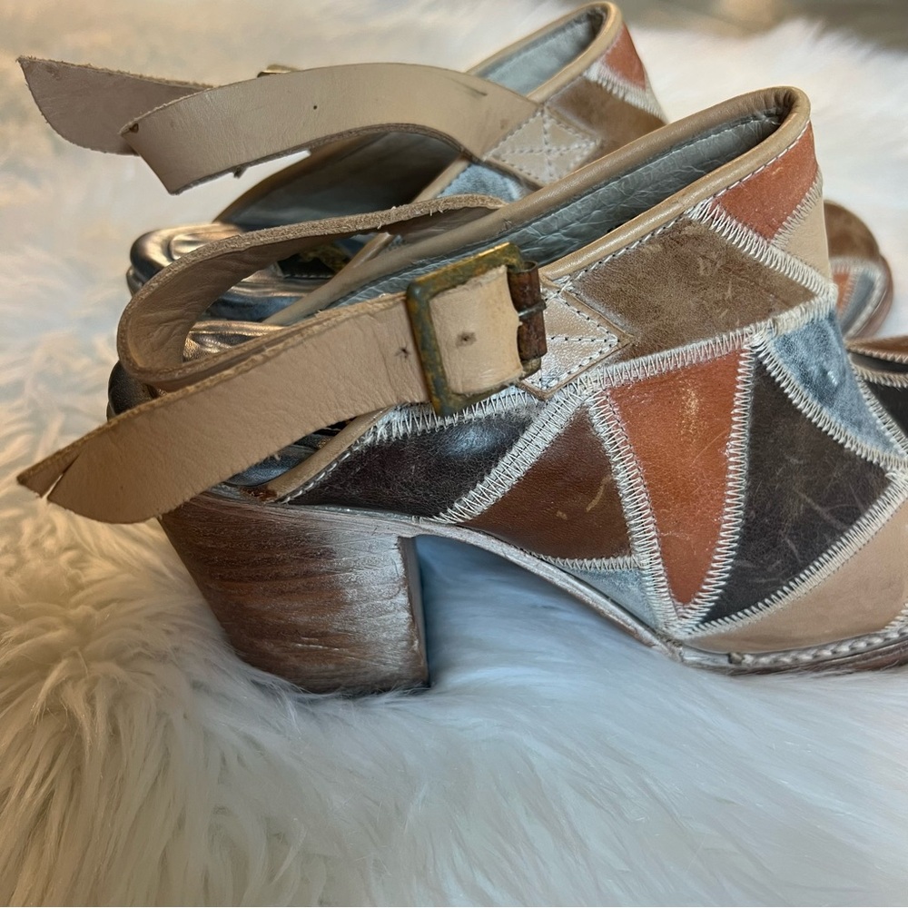 Freebird By Steven Patchwork Leather Mule Clogs Size 10 - Picture 5 of 9